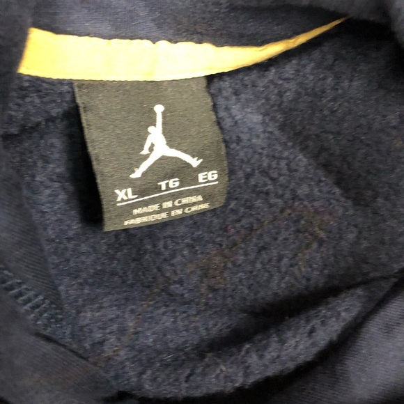 Unique Olympic Jordan Hoodie Sweatshirt Navy Gold Red XL Mens EUC - Picture 6 of 8